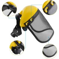 Ersandy Casque de sécurité avec visière intégrale en maille pour débroussaillage et abattage Protection forestière et agricole