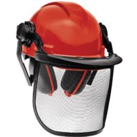 Casque de protection forestier (rabattable et réglable, Oreillettes anti-bruit orientables)