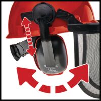 Casque de protection forestier (rabattable et réglable, Oreillettes anti-bruit orientables)